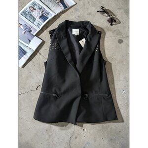 COSTUME NATIONAL Black Studded Vest Size 35 / US 6